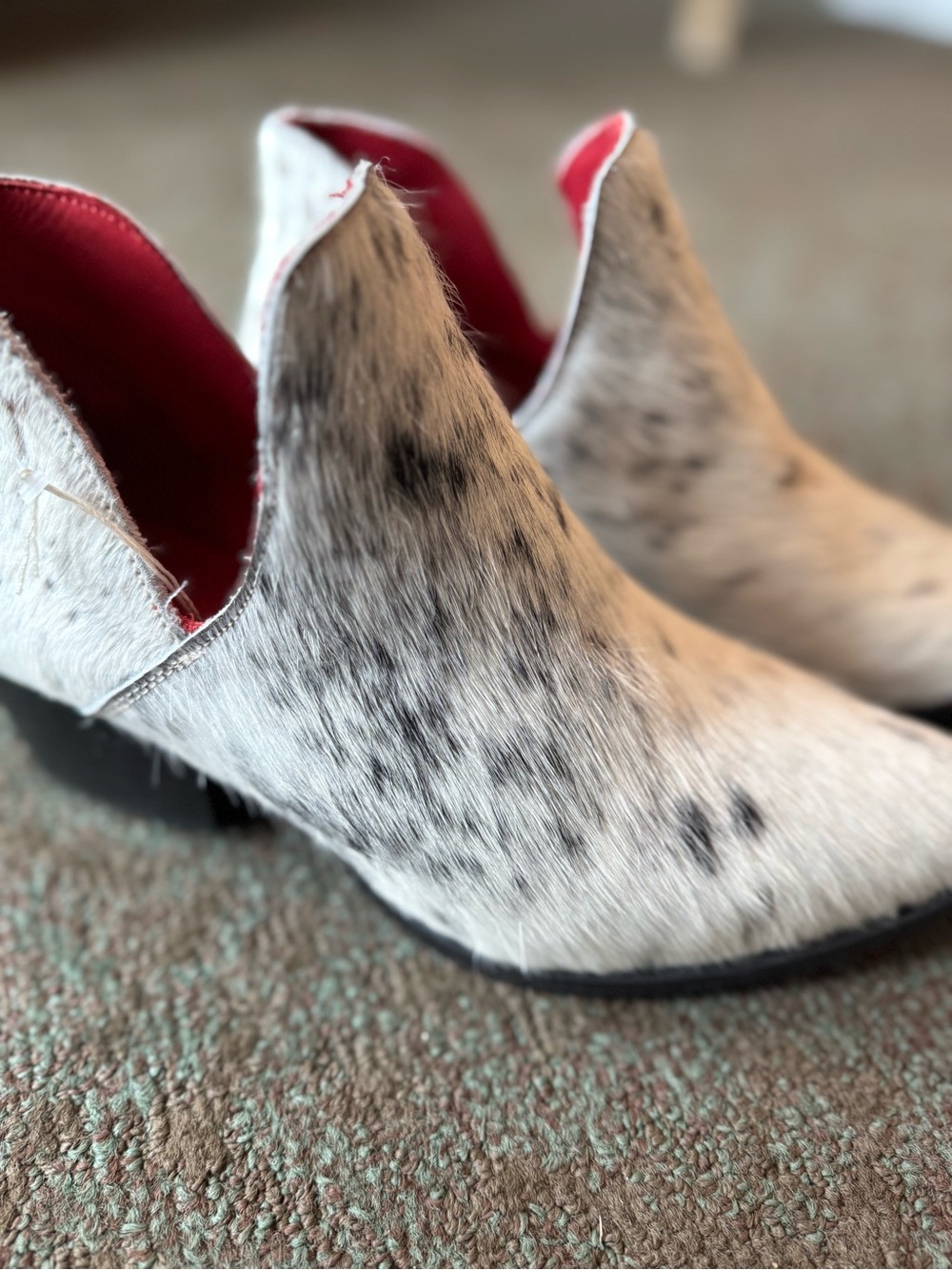 Women's Spotted Cowhide Ankle Booties - Picture 5 of 7